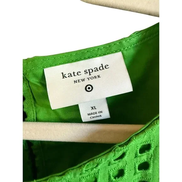 Kate Spade X Target Eyelet Shell Tank Blouse Top Women’s XL Green Sleeveless - Picture 3 of 8